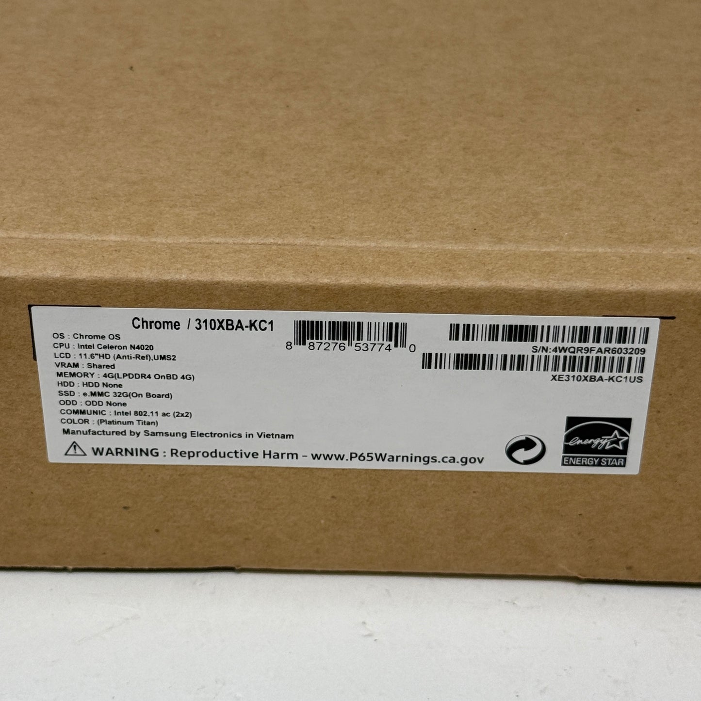 New Samsung Galaxy Chromebook 4 XE310XBA 11.6" Celeron N4020 1.1GHz 4GB RAM 32GB eMMc