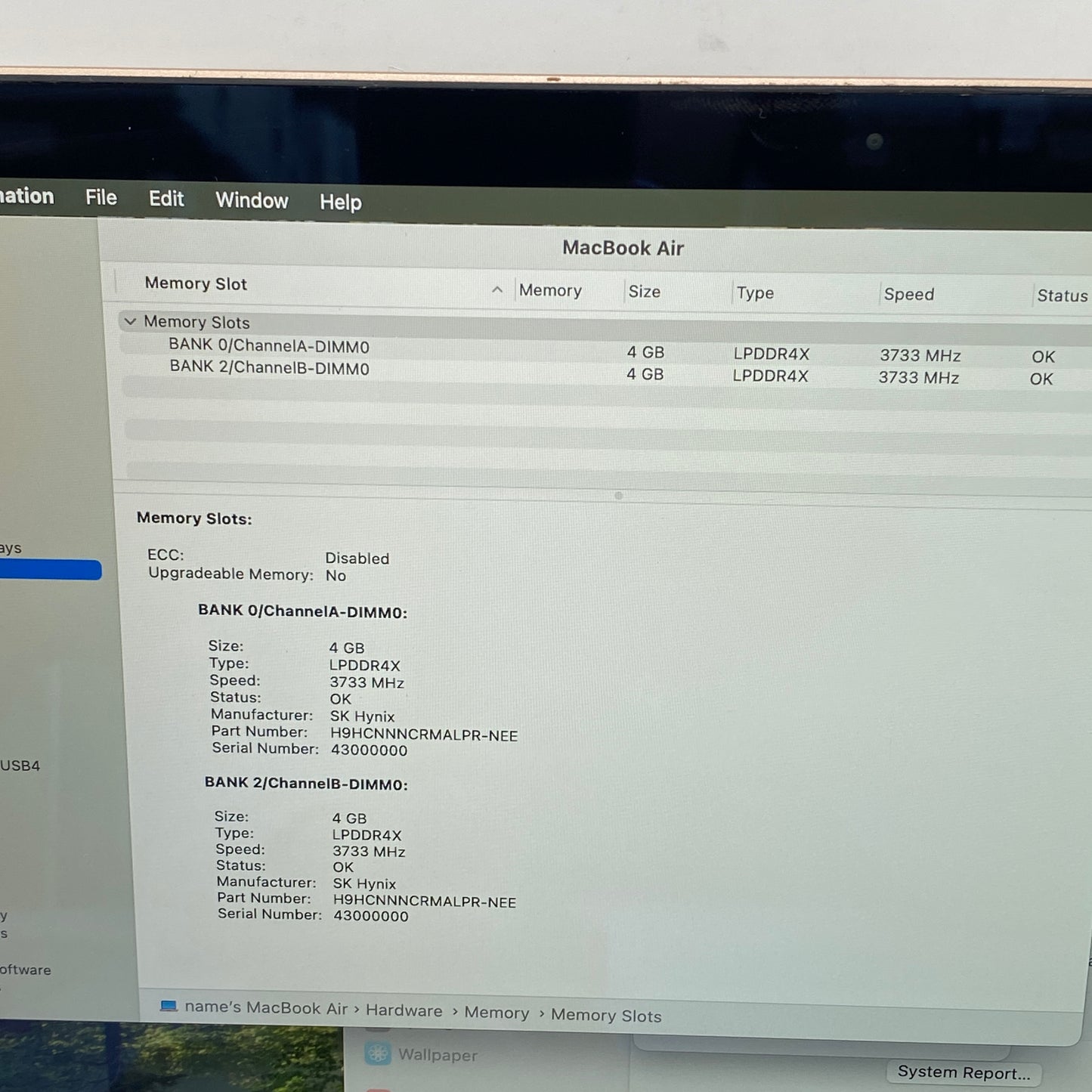 2020 Apple MacBook Air 13.3" i3 1.1GHz 8GB RAM 256GB SSD Gold A2179