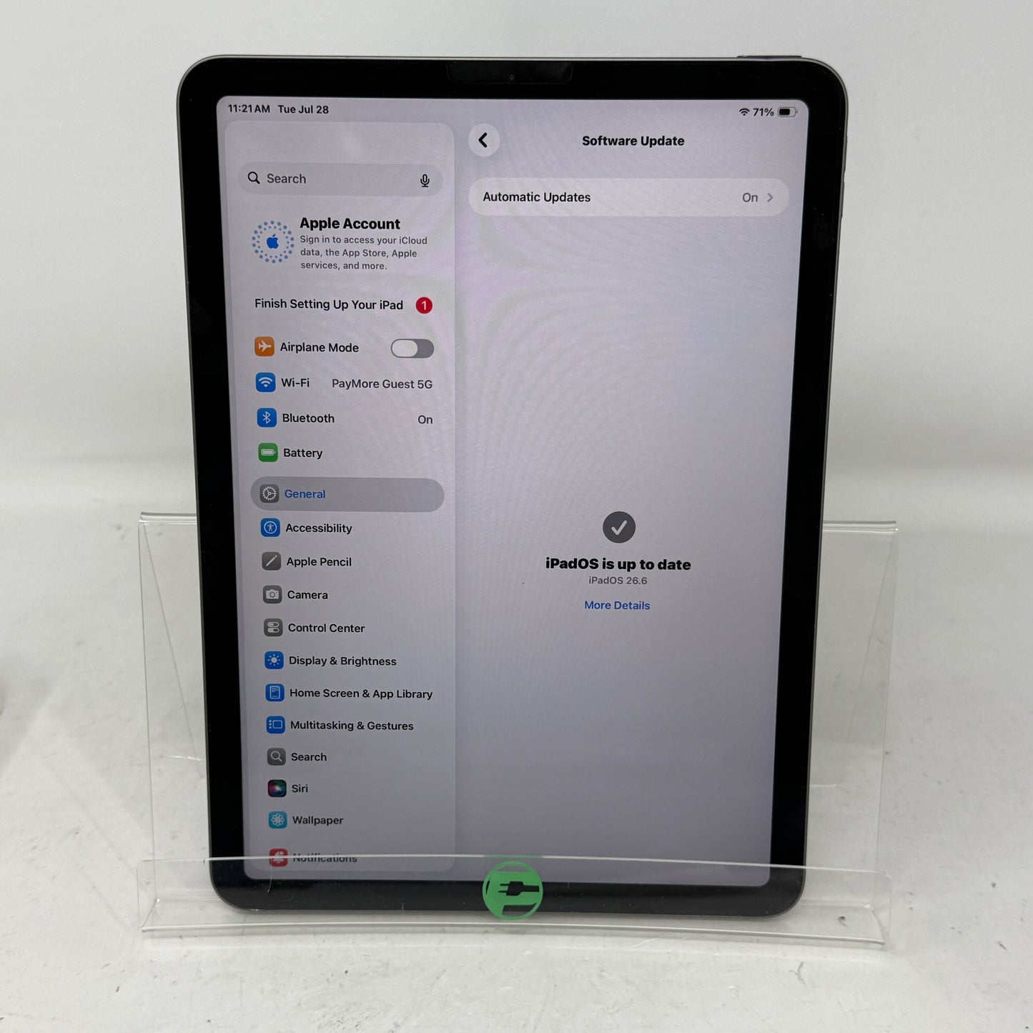WiFi Only Apple iPad Air 4th Gen 256GB Space Gray MYFT2LL/A