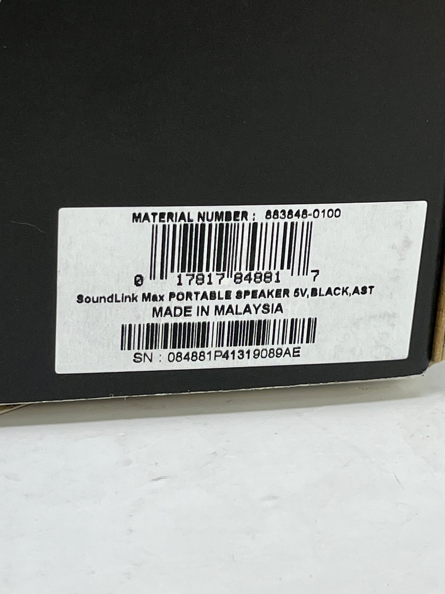 New Bose Soundlink Max Portable Speaker Black 883848-0100