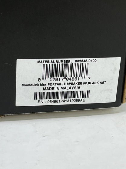 New Bose Soundlink Max Portable Speaker Black 883848-0100