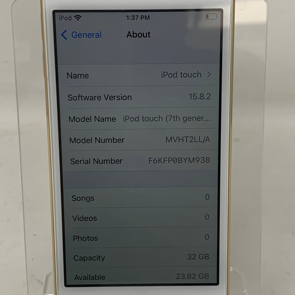 Apple iPod Touch 7th Gen 32GB Gold MVHT2LL/A