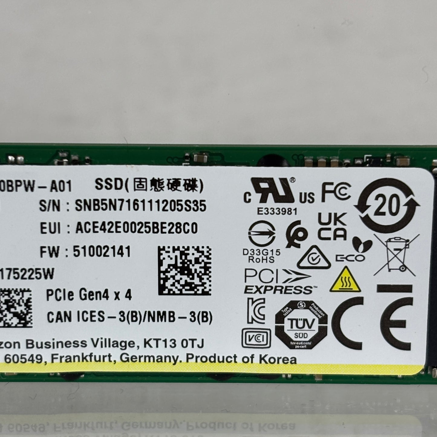 SK Hynix M.2 2280 PC801 2TB PCIe Gen4 x4 (NVMe) SSD PC801M280S