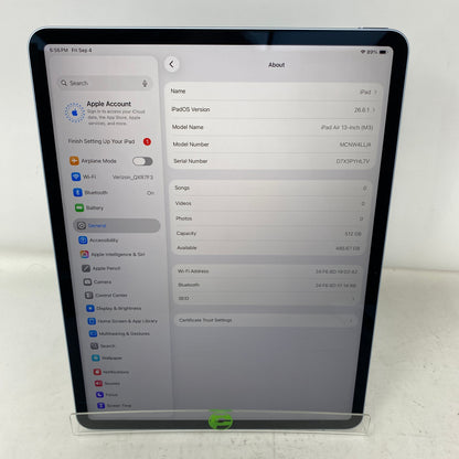 WiFi Only Apple iPad Air 13" M3 512GB Blue MCNWLL/A
