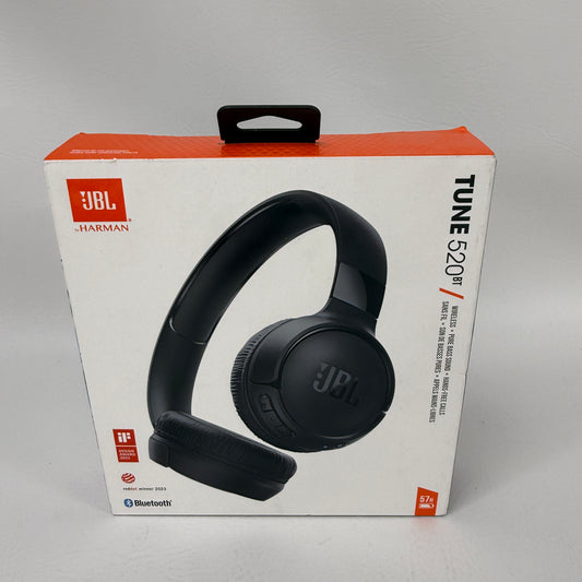 New JBL Tune520BT Wireless On-Ear Bluetooth Headphones Black JBLT520BTBLKAM