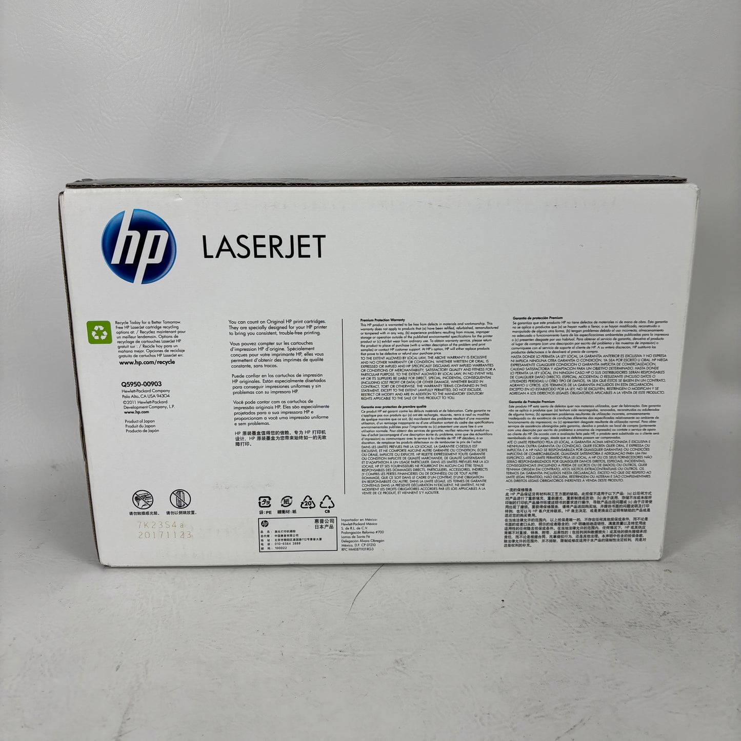 New HP 643A Q5950A Black Toner Cartridge