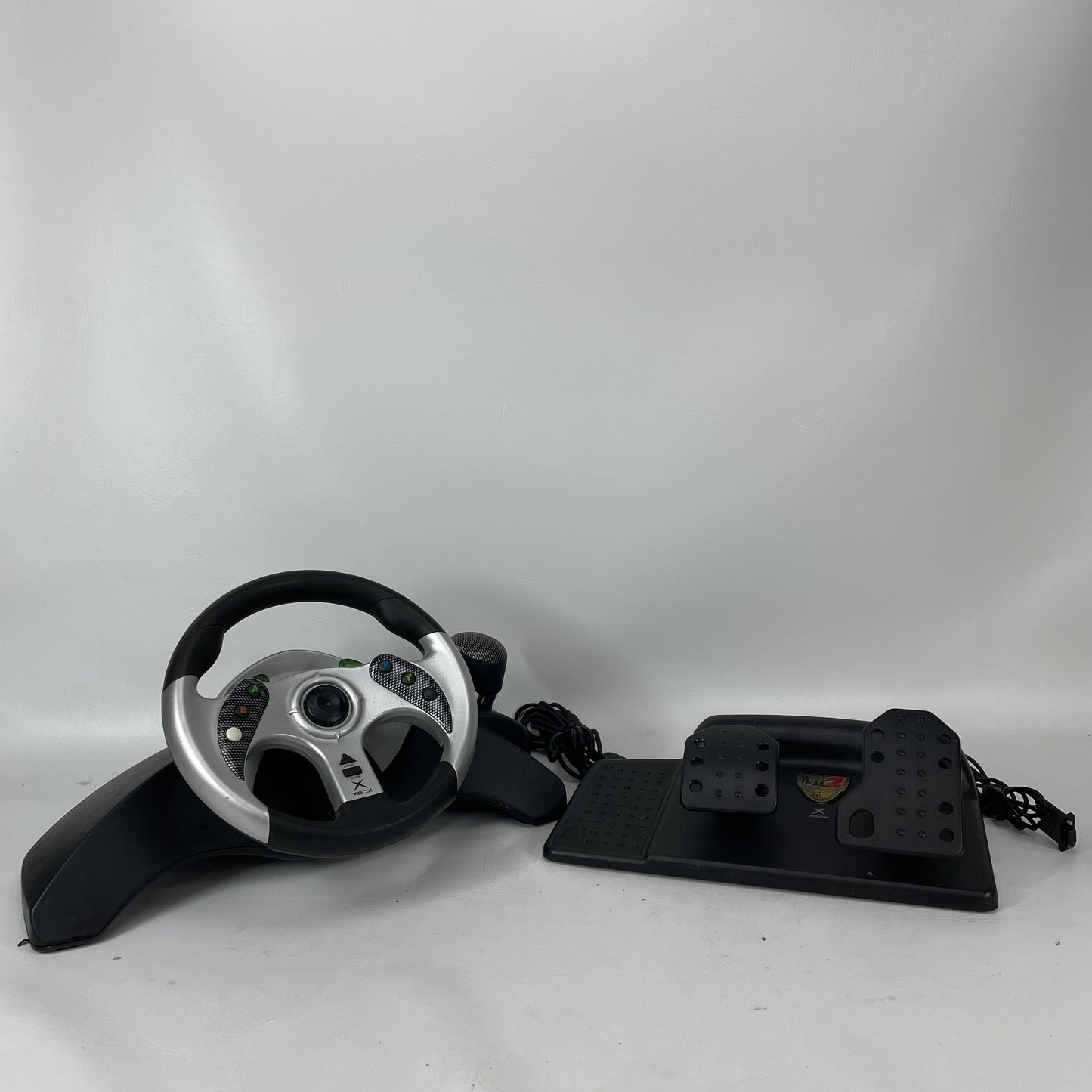 Mad Catz MC2 Racing Wheel and Pedals Original Xbox OG Steering Shifter 