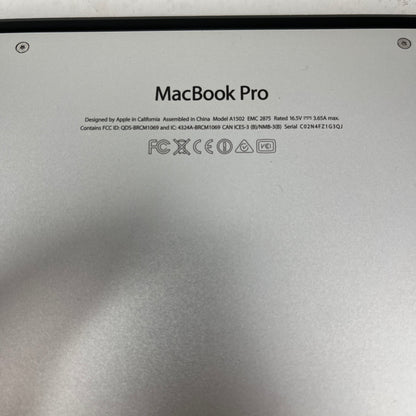 2014 Apple MacBook Pro 13.3" i5 2.6GHz 8GB RAM 256GB SSD Silver A1502 /No Os