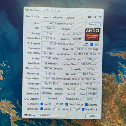 AMD Radeon RX 5700 XT 8GB GDDR6 Graphics Card