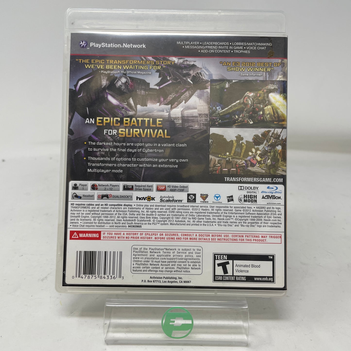 Transformers: Fall Of Cybertron (Sony PlayStation 3 PS3, 2012)
