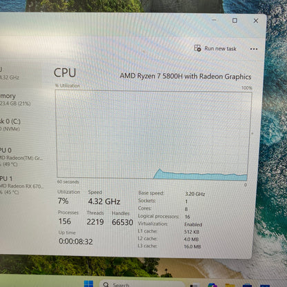 MSI Delta 15 15.6" Ryzen 7 5800H 3.2GHz 24GB RAM 1TB SSD AMD Radeon RX 6700M
