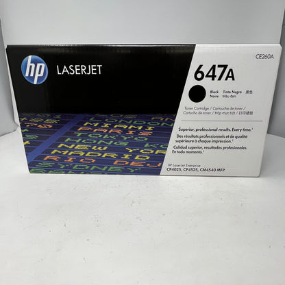 New HP Lasejet 647A Black Toner Cartridge CE260A