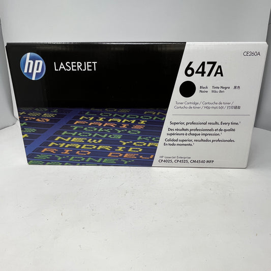 New HP Lasejet 647A Black Toner Cartridge CE260A