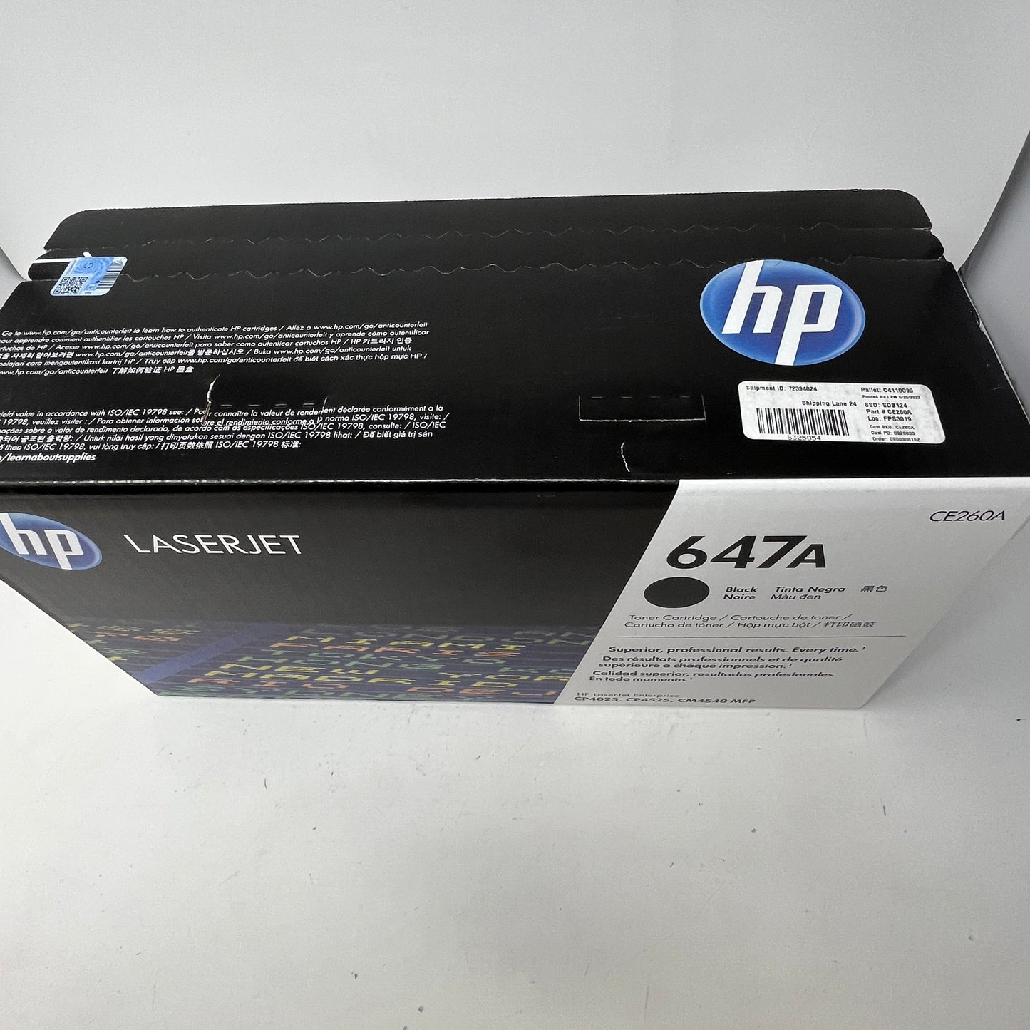 New HP Lasejet 647A Black Toner Cartridge CE260A
