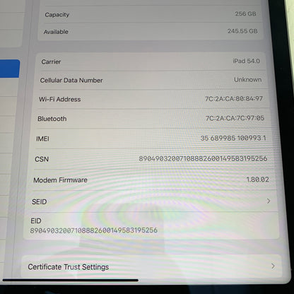 WiFi Only Apple iPad Pro 12.9" 6th Gen 256GB Space Gray MP603LL/A