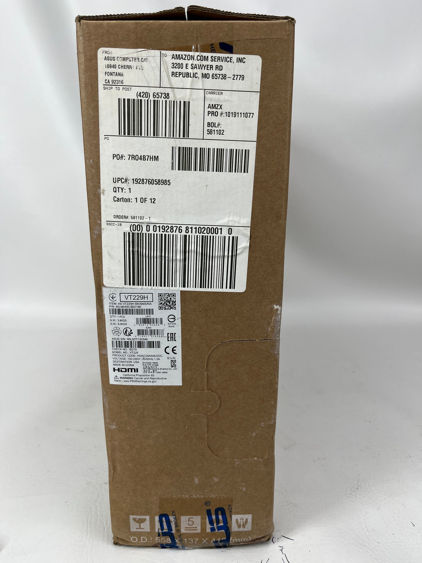 New ASUS 21.5" VT299H FHD LCD IPS Touch Monitor 5 Ms