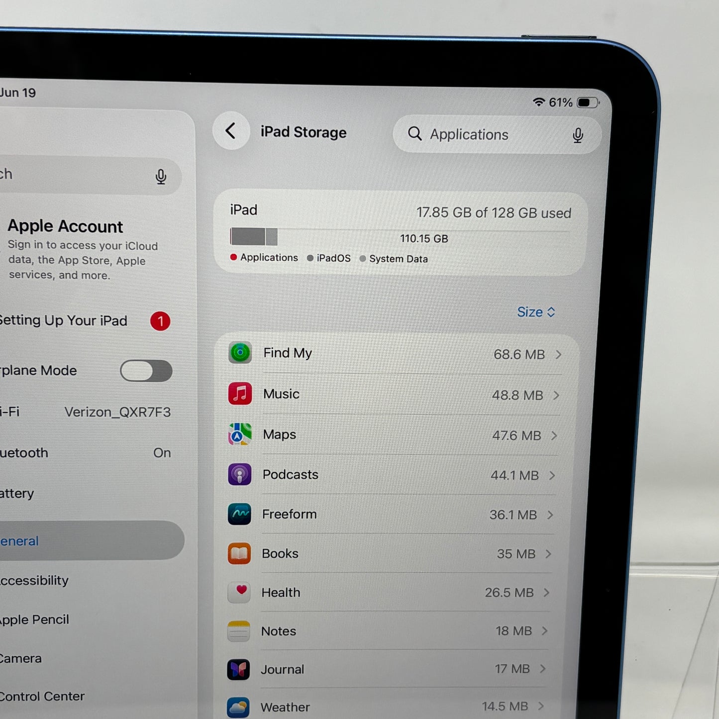 WiFi Only Apple iPad 11" (A16) 128GB Blue MD4A4LL/A