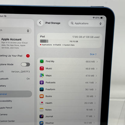 WiFi Only Apple iPad 11" (A16) 128GB Blue MD4A4LL/A