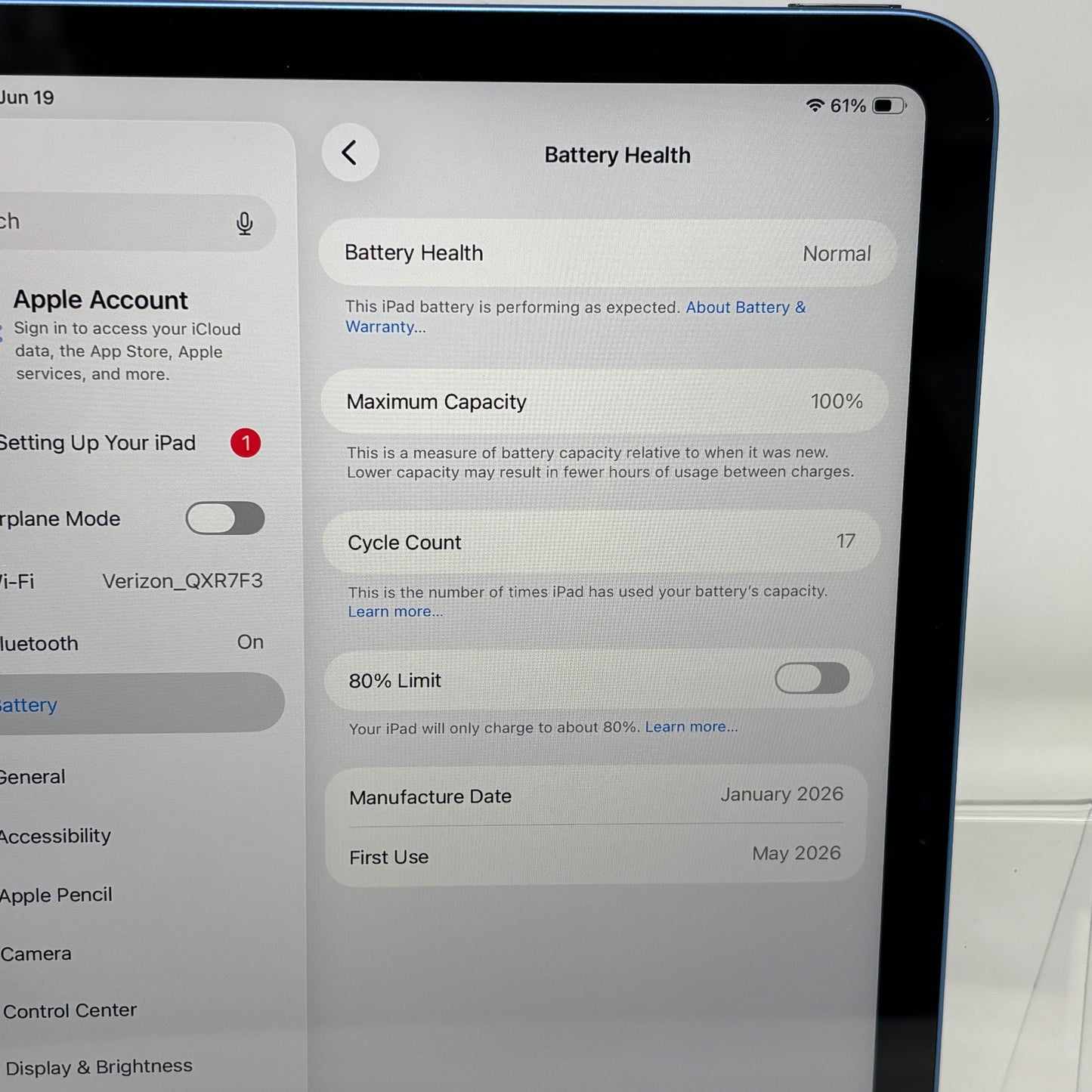 WiFi Only Apple iPad 11" (A16) 128GB Blue MD4A4LL/A