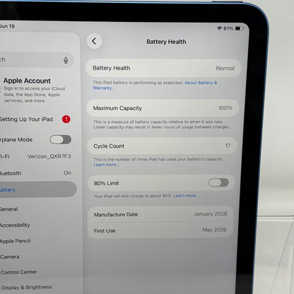 WiFi Only Apple iPad 11" (A16) 128GB Blue MD4A4LL/A
