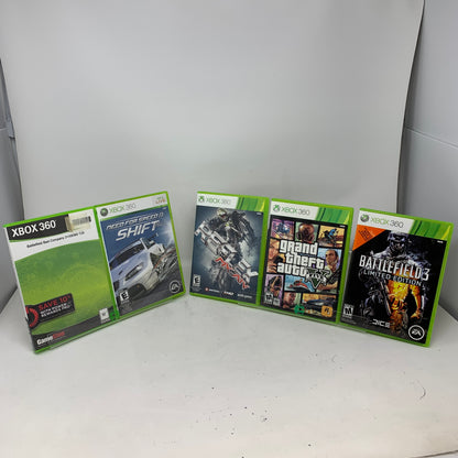 Lot of 5 Xbox 360 Games GTA V, Battlefield 3 LE, Bad Company 2, NFS Shift, MX