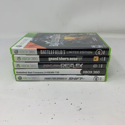 Lot of 5 Xbox 360 Games GTA V, Battlefield 3 LE, Bad Company 2, NFS Shift, MX
