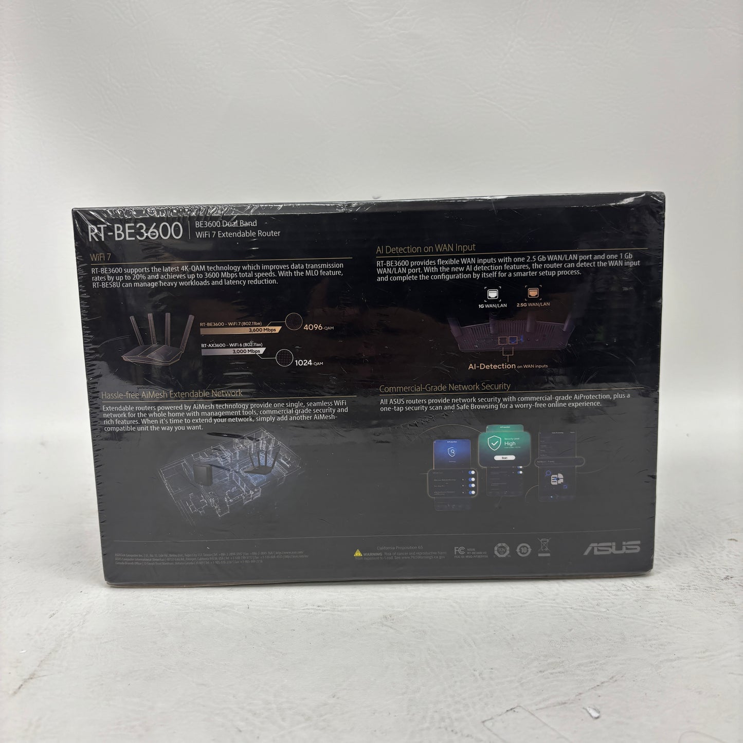 New ASUS RT-BE3600 Dual-Band Wi-Fi 7 (802.11be) RT-BE3600 Wireless Router