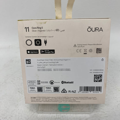 New Oura Ring Gen 5 Size 11 Silver Titanium Smart Ring JZ90-61403-11