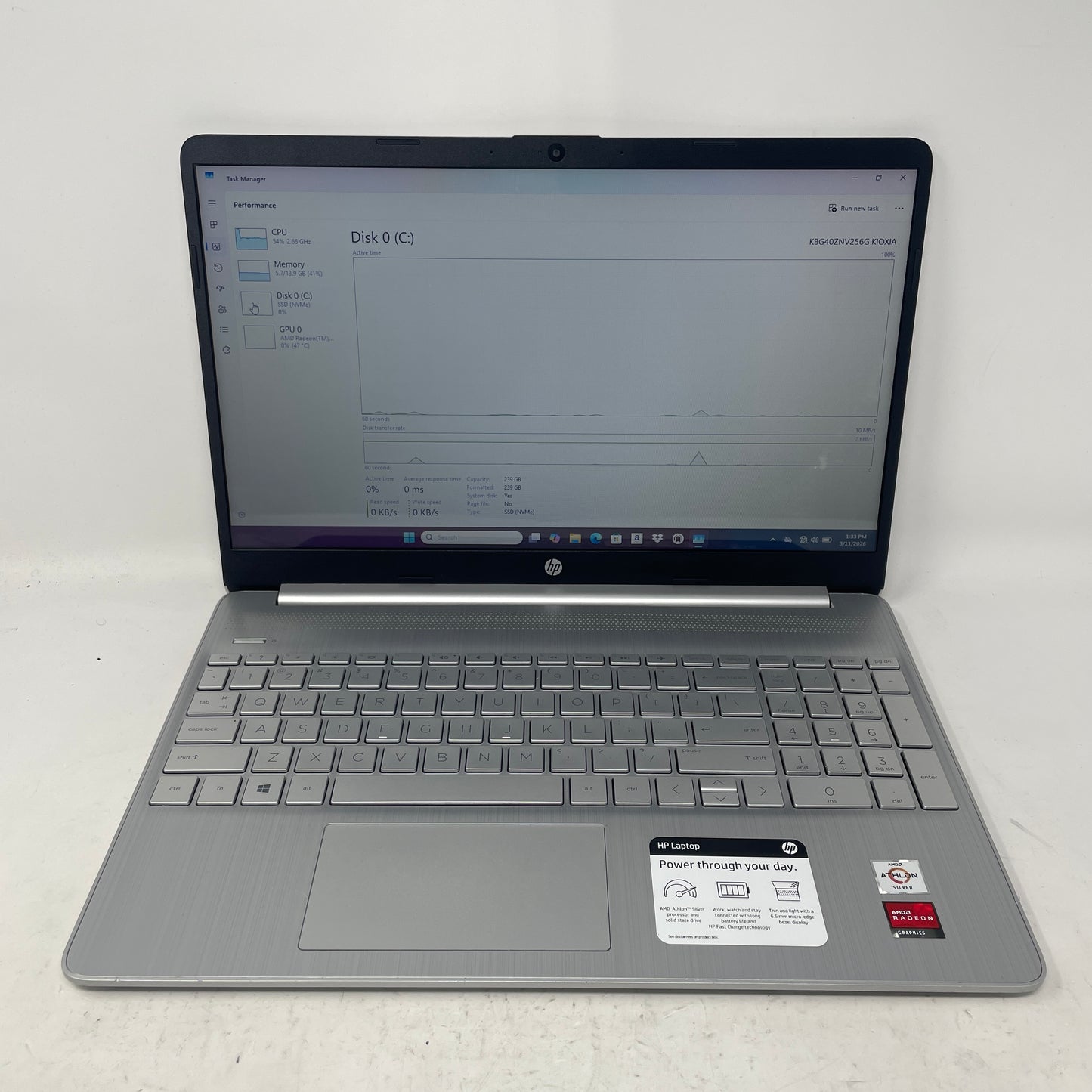 HP Laptop 15-EFL1081NR 15.6" Athlon Silver 3050U 2.3GHz 16GB RAM 256GB SSD