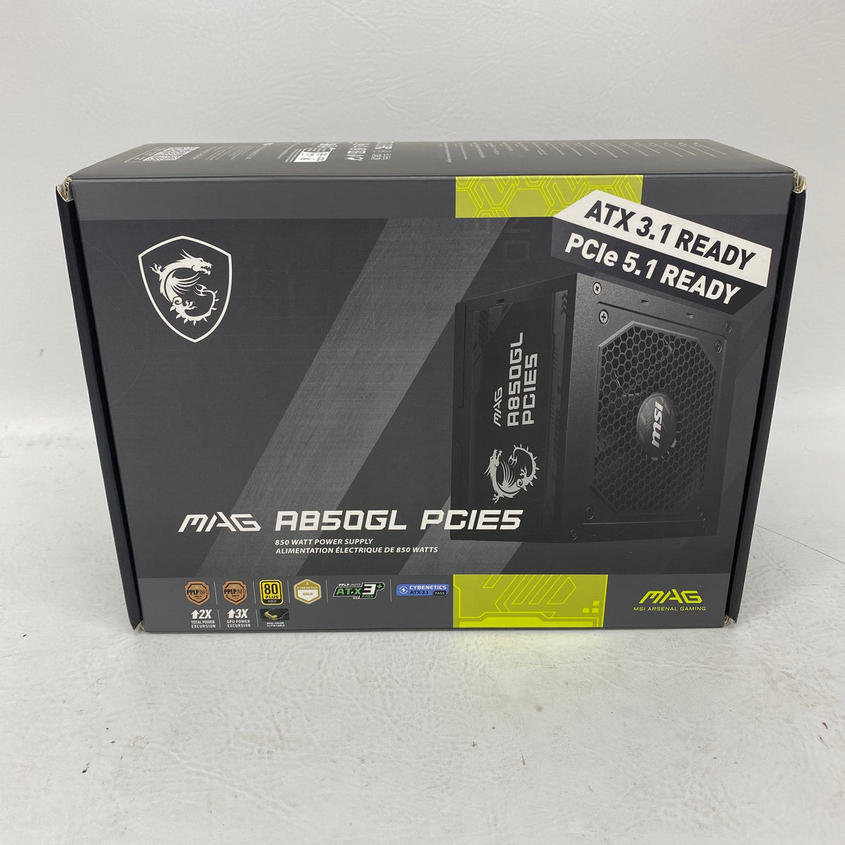 New MSI MAG A850GL PCIE5 850W Power Supply 80+ Gold Fully Modular ATX 