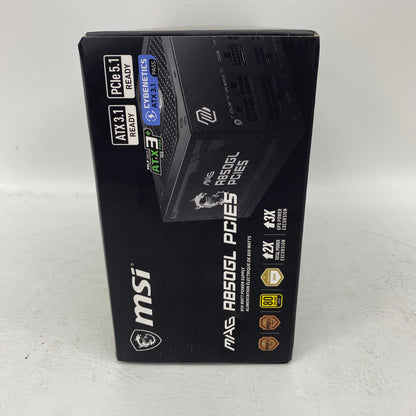 New MSI MAG A850GL PCIE5 850W Power Supply 80+ Gold Fully Modular ATX 