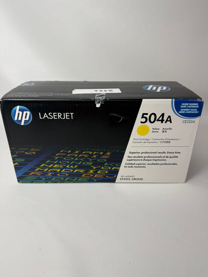 New HP LaserJet 504A Yellow Print Cartridge w/ ColorSphere Toner CE252A