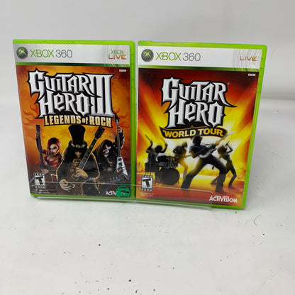 Lot of 2 Microsoft Xbox 360 Games Guitar Hero 3 III & World Tour