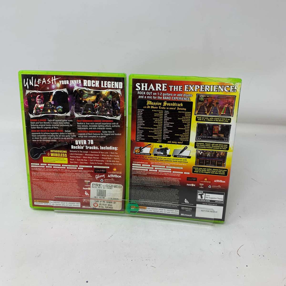 Lot of 2 Microsoft Xbox 360 Games Guitar Hero 3 III & World Tour