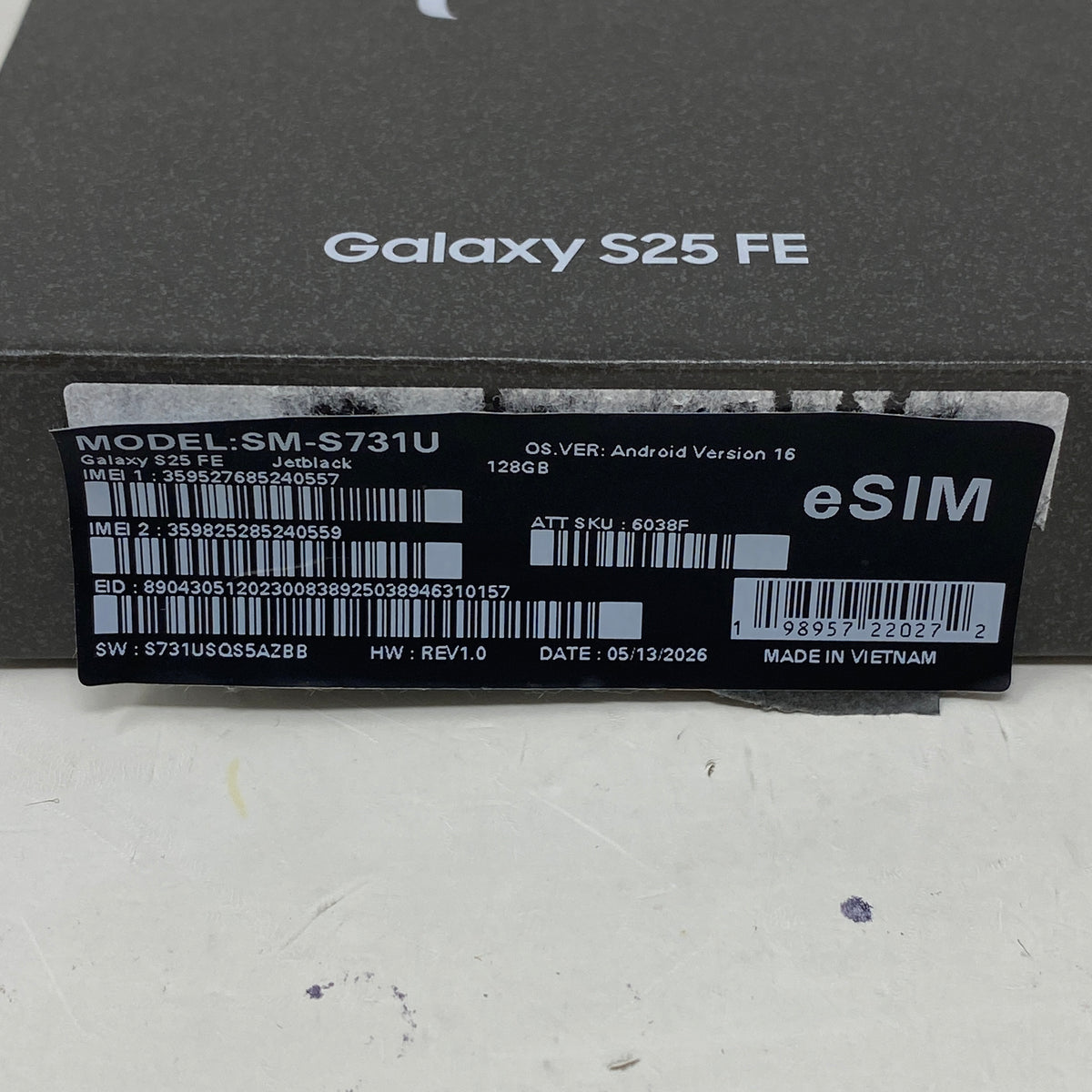 Verizon Samsung Galaxy S25 12GB RAM 256GB SM-S731U Black