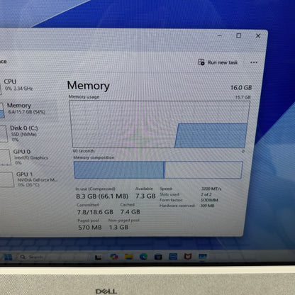 Dell W28C 27" Core 7 150U 1.80GHz 16GB RAM 1TB SSD NVIDIA Geforce MX570 A