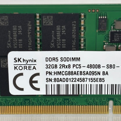 SK Hynix PC5-4800B-SB0 32GB (1x32GB) RAM DDR5 4800MHz HMCG88AEBSA095N BA