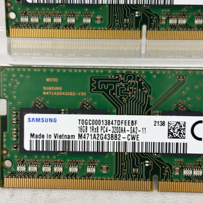 Samsung PC4-3200AA-SA2 32GB (2x16GB) RAM DDR4 3200MHz M471A2G43BB2-CWE