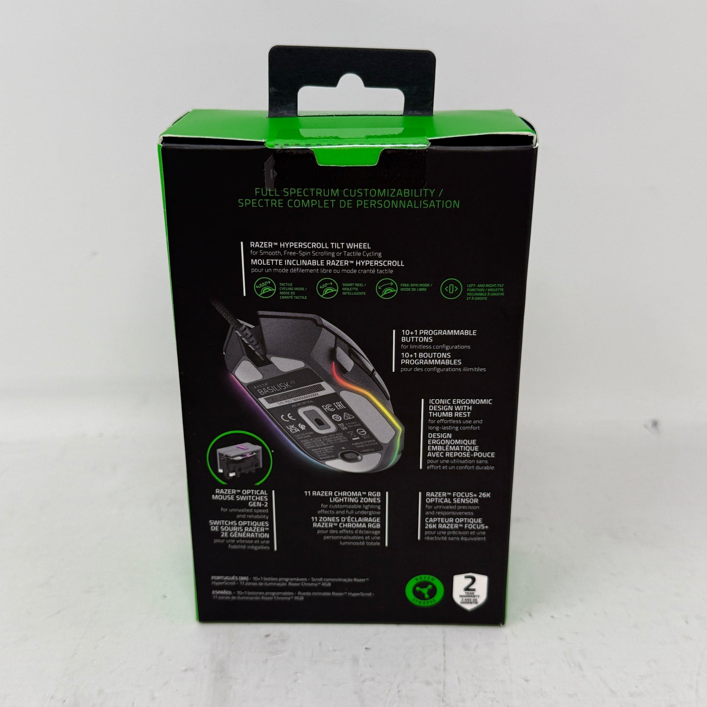 New Razer Basilisk V3 RZ01-04000100-R3U1 Wired Mouse Black