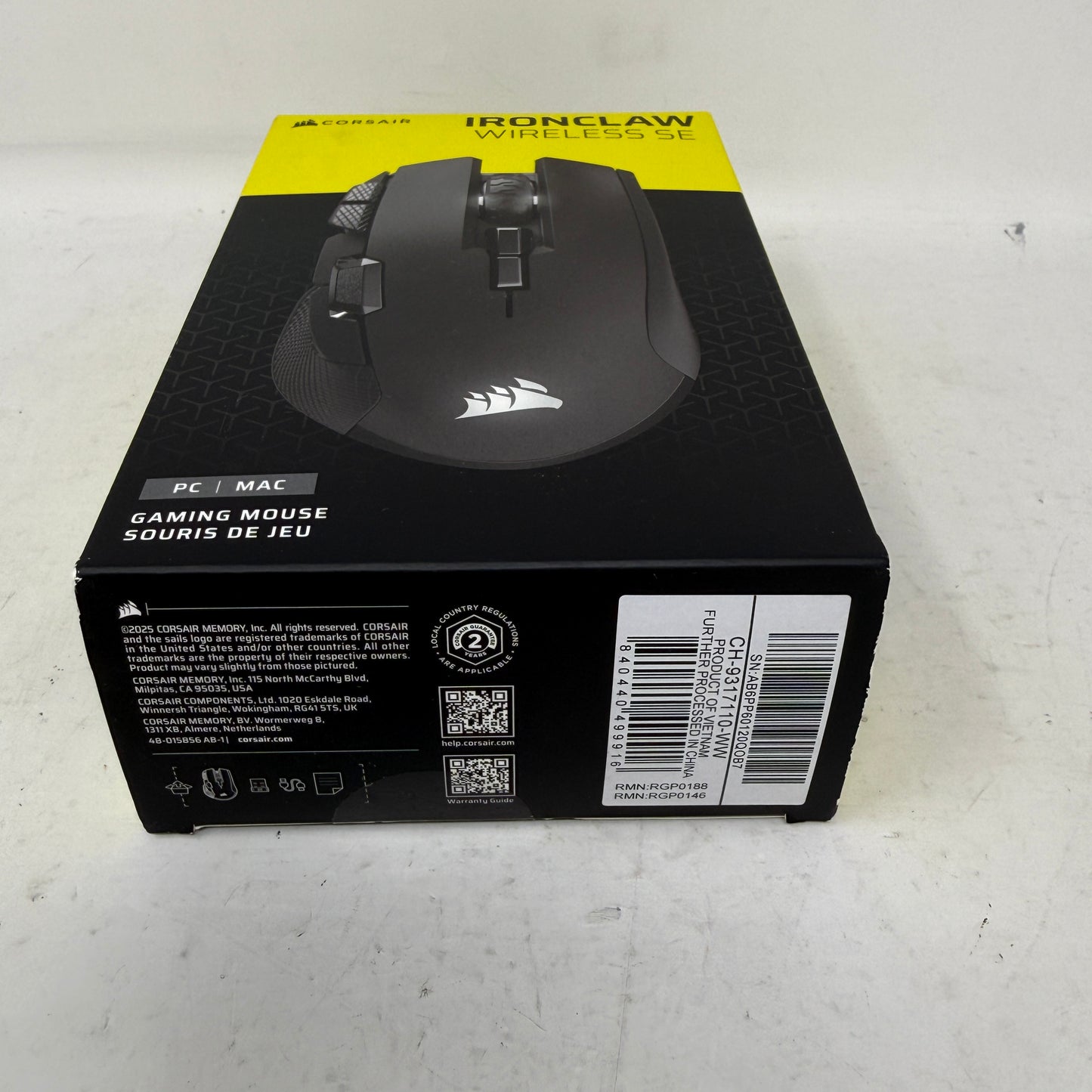 NEW Corsair Ironclaw Wireless Wireless Mouse Black