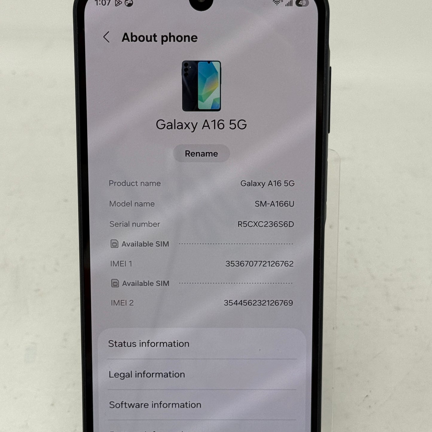 T-Mobile Samsung  Galaxy A16 5G 4GB RAM 128GB SM-A166U Blue