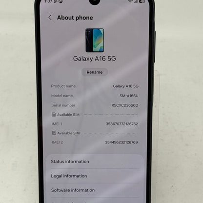 T-Mobile Samsung  Galaxy A16 5G 4GB RAM 128GB SM-A166U Blue