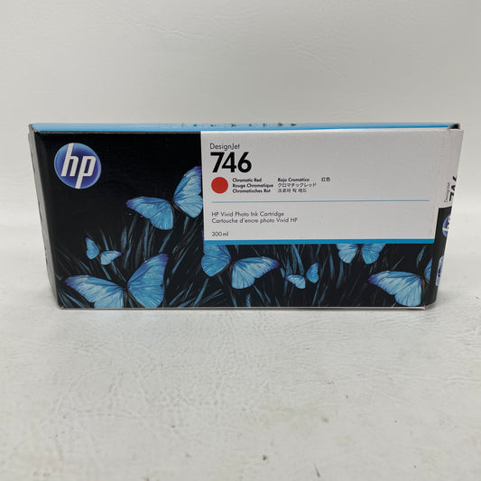 New HP 746 Chromatic Red 300ml Ink Cartridge P2V81A DesignJet