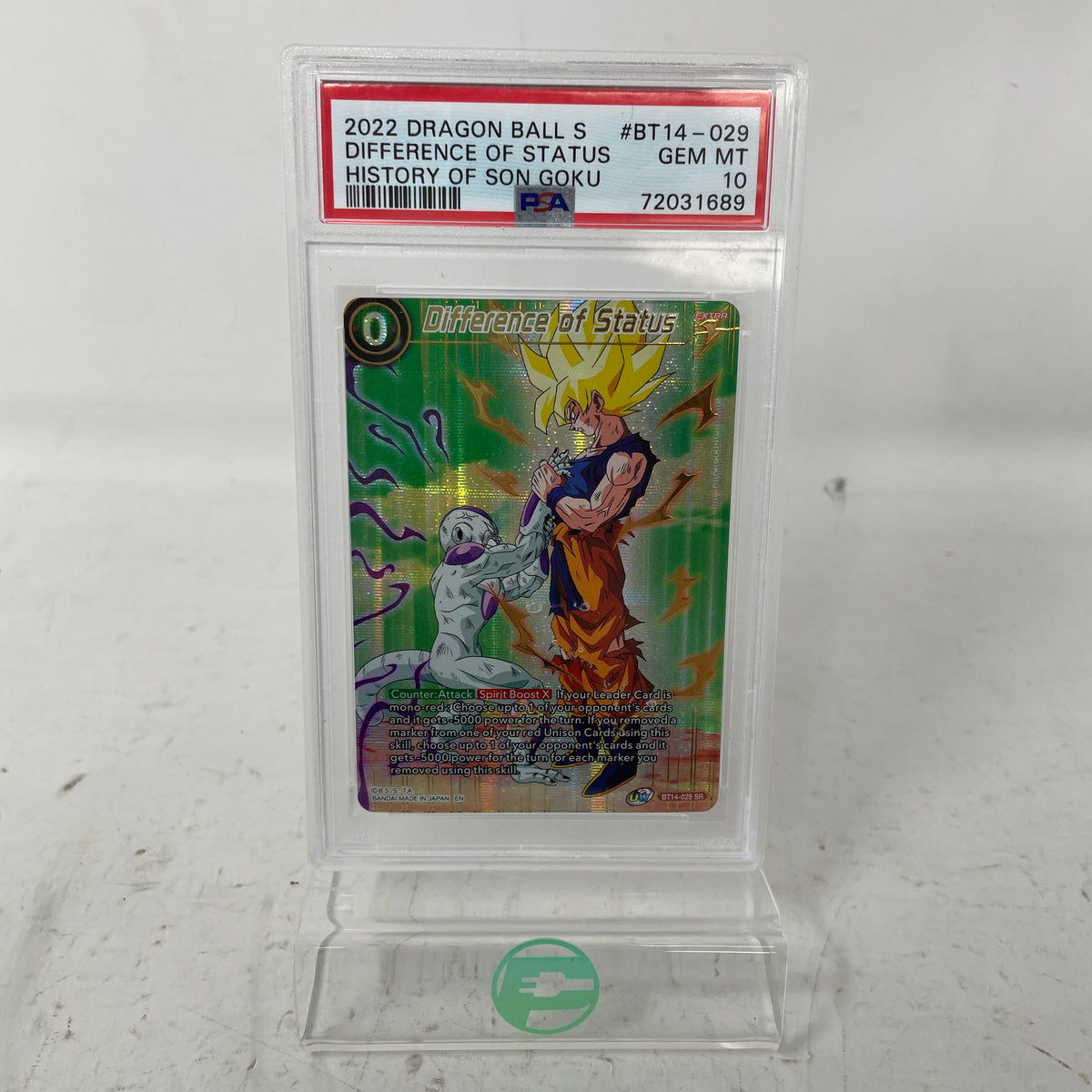 2022 Dragon Ball Super BT14-029 Son Goku Difference of Status Foil PSA 10