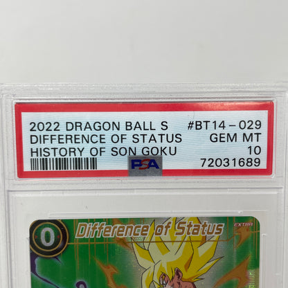 2022 Dragon Ball Super BT14-029 Son Goku Difference of Status Foil PSA 10