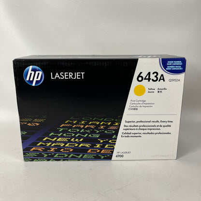 Set of  3 New HP Laserjet 643A Yellow/Cyan/Magenta Toner Cartridge Q5951A/Q5953A/Q5952A