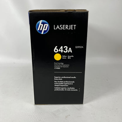 New HP 643A Yellow Original LaserJet Toner Cartridge 10,000 Pages Q5952A
