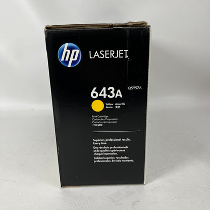 New HP 643A Yellow Original LaserJet Toner Cartridge 10,000 Pages Q5952A