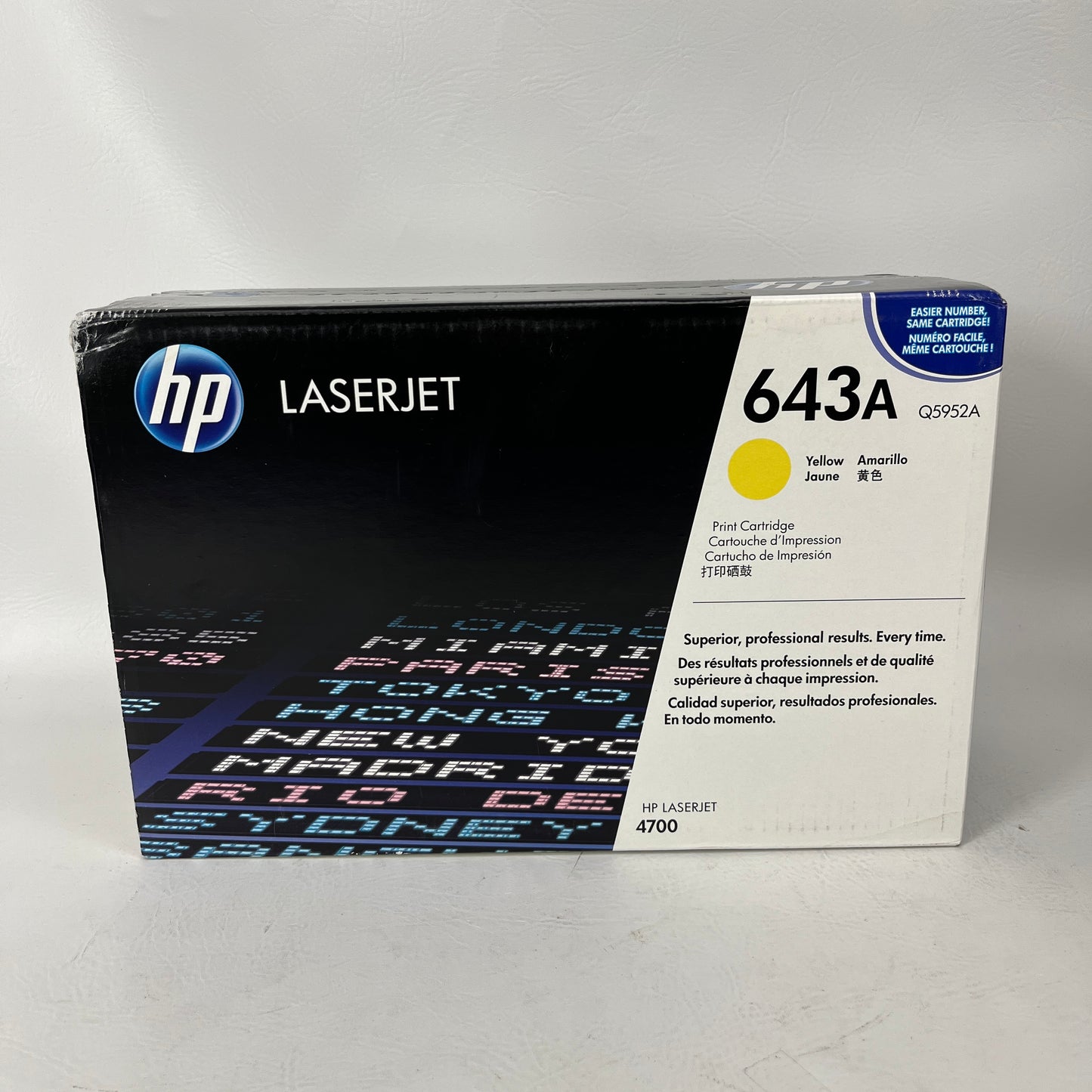 New HP 643A Yellow Original LaserJet Toner Cartridge 10,000 Pages Q5952A
