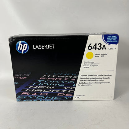 New HP 643A Yellow Original LaserJet Toner Cartridge 10,000 Pages Q5952A